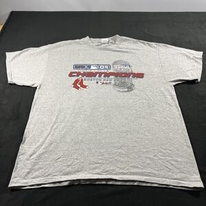 2004 Boston Red Sox World Series Champions Gray T-Shirt XL Baseball Vintage Y2K